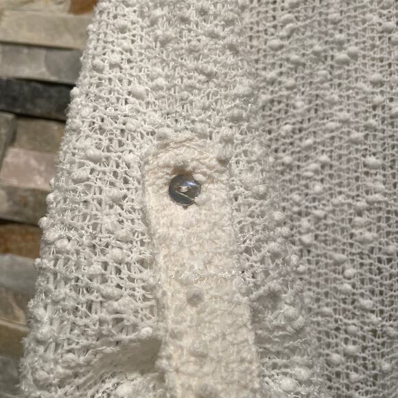 Joseph Ribkoff Sheer Knit Sweater Top, 8 | White Mesh, Lace Bridal, Cottagecore - Picture 5 of 8